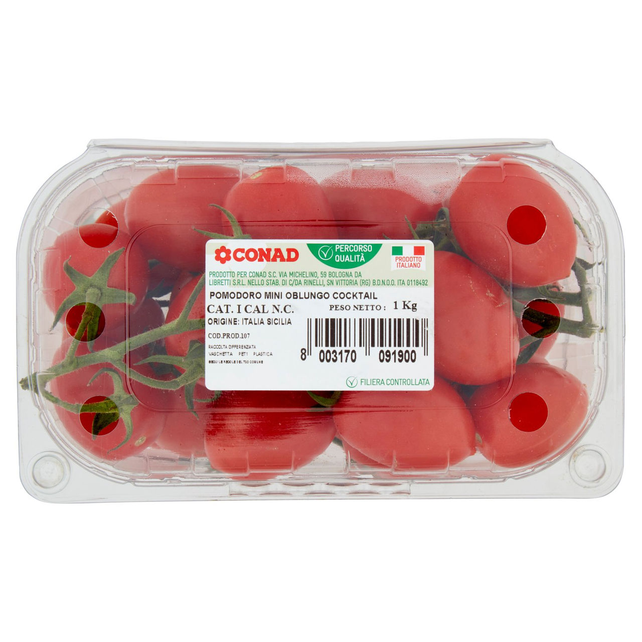 Conad Percorso Qualità Pomodoro Mini Oblungo Cocktail Italia 1 Kg