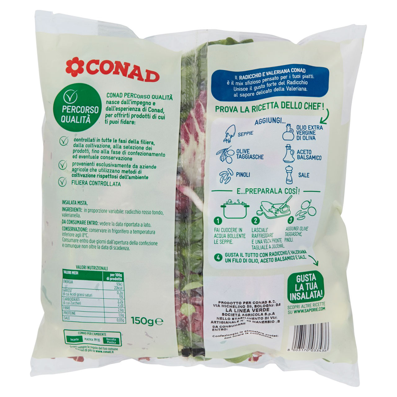 Radicchio e Valeriana 150 g Conad