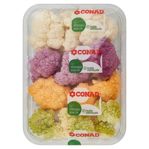 CONAD Percorso Qualità Rosette di Cavoli Misti bianco, viola, arancione e romanesco Italia 400 g