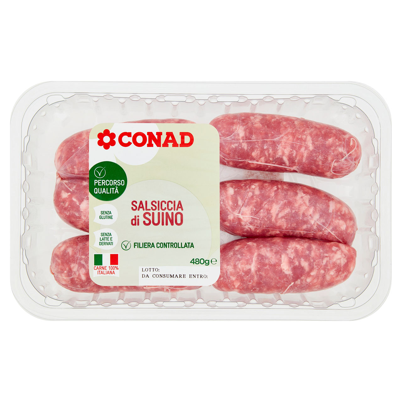 CONAD Percorso Qualità Salsiccia di Suino 480 g