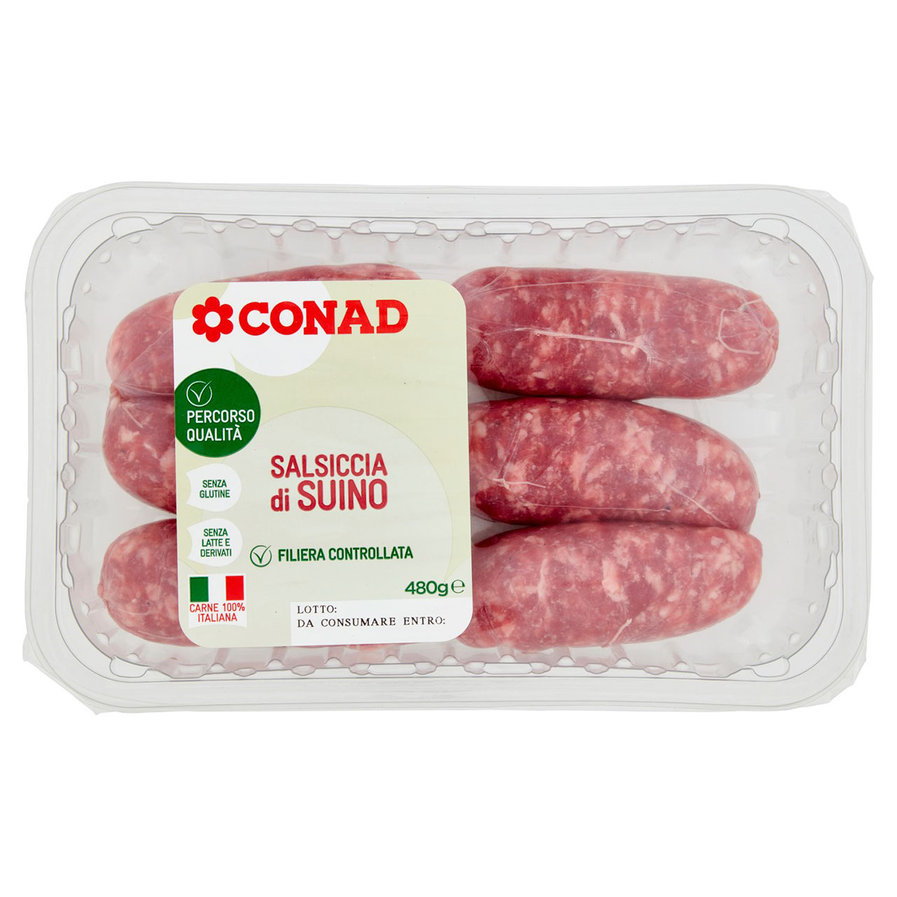 CONAD Percorso Qualità Salsiccia di Suino 480 g