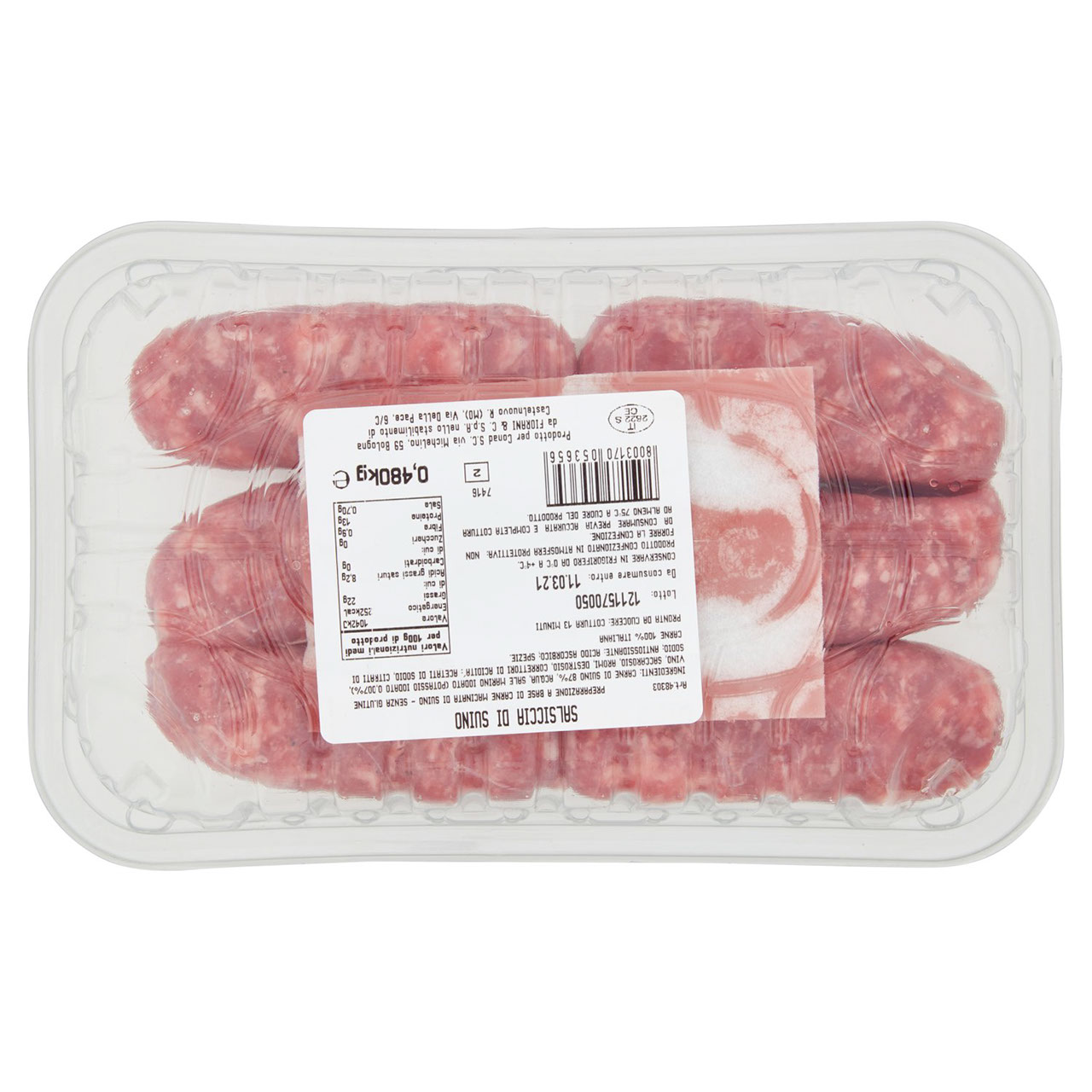 CONAD Percorso Qualità Salsiccia di Suino 480 g