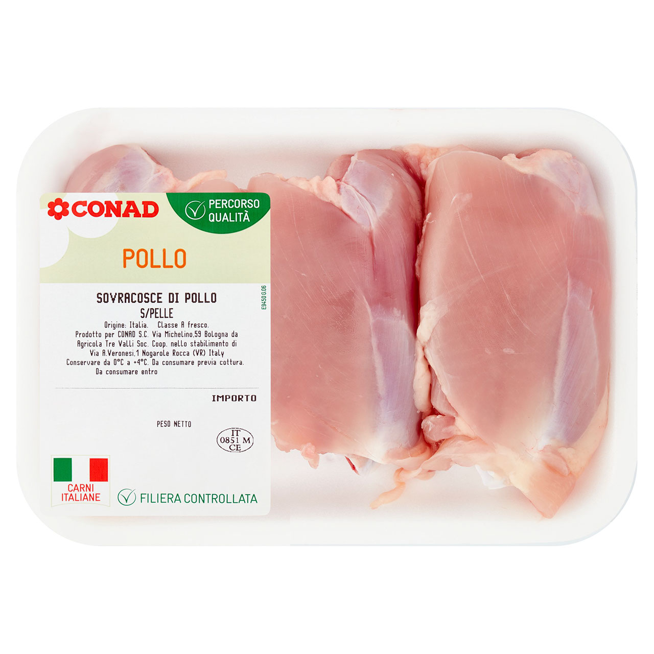 CONAD Percorso Qualità Sovracosce di Pollo S/Pelle