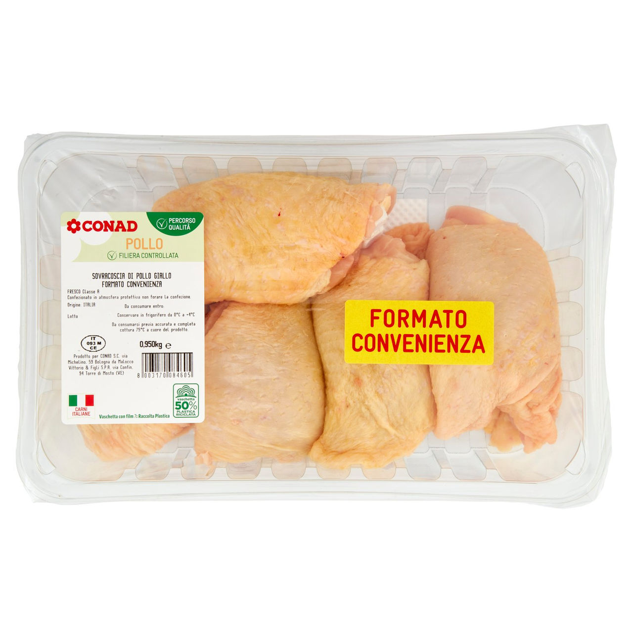 CONAD Percorso Qualità Sovracoscia di Pollo Giallo Formato Convenienza 0,950 kg