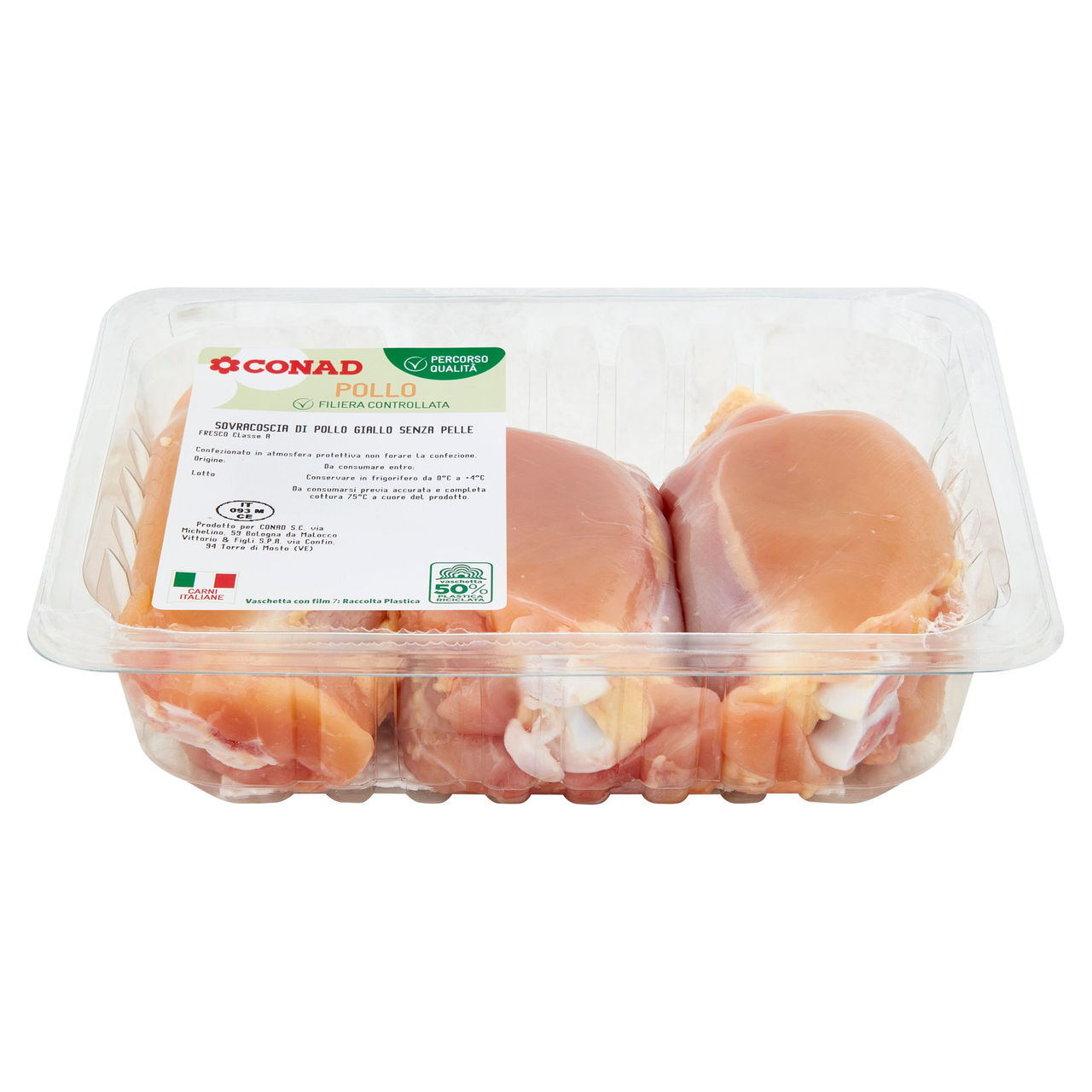 CONAD Percorso Qualità Sovracoscia di Pollo Giallo Senza Pelle 0,450 kg