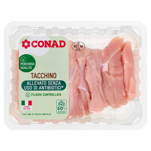 CONAD Percorso Qualità Tacchino Allevato Senza Uso di Antibiotici* Tagliata di Fesa 0,400 kg