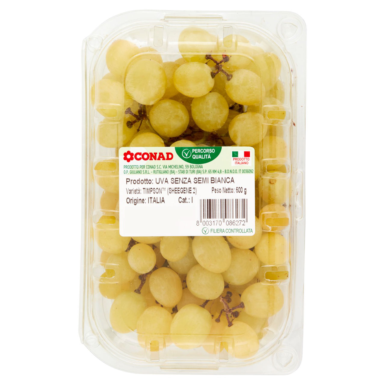 Uva Italiana Confezionata 500g Conad online