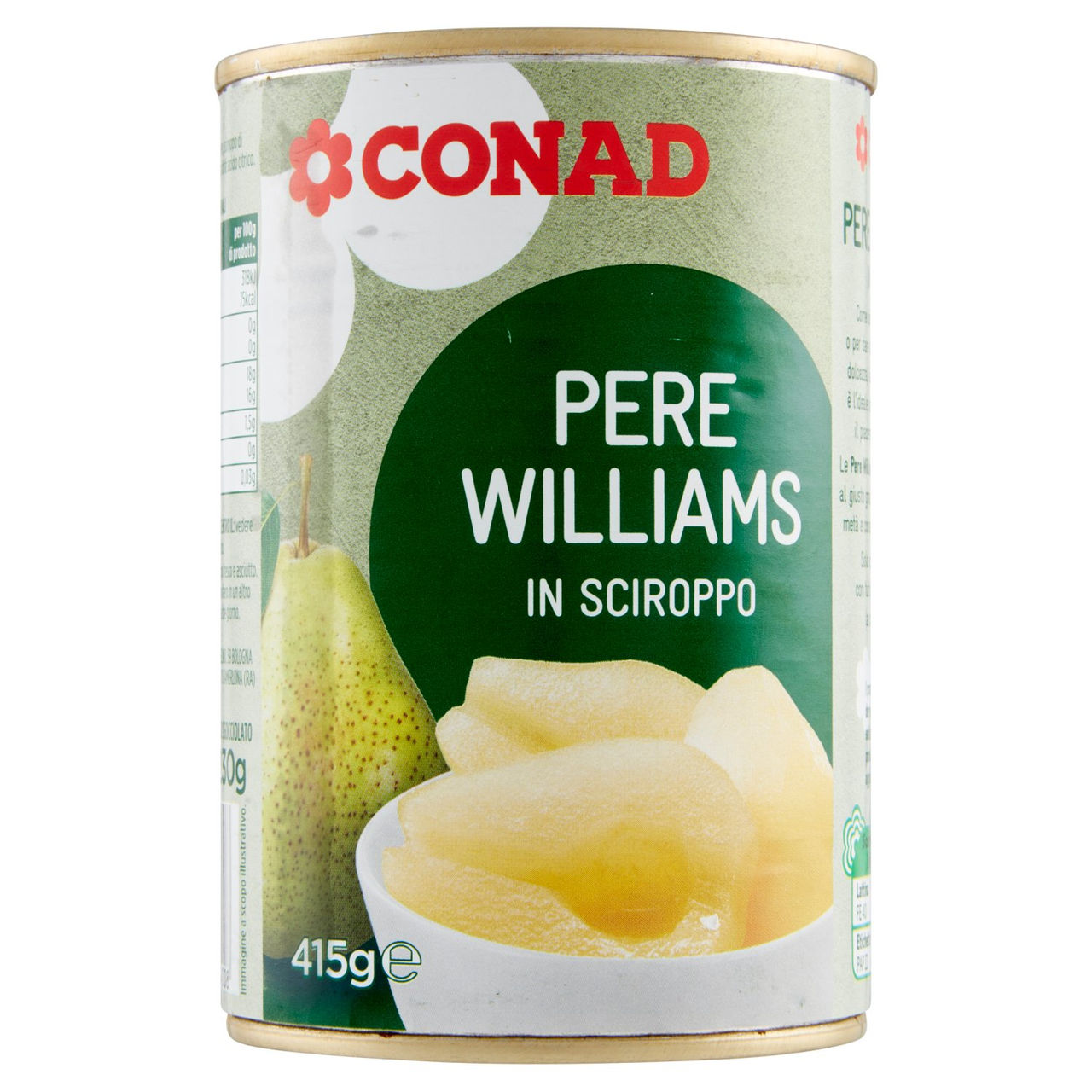 Pere Williams in Sciroppo 415 g Conad