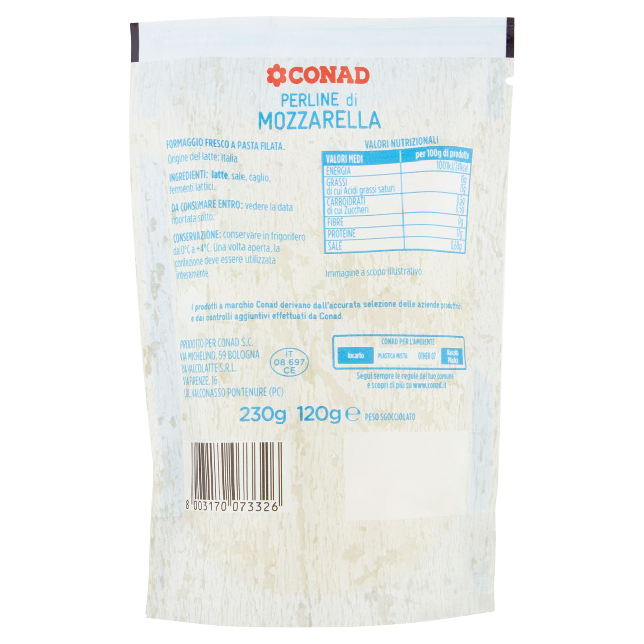 Perline di Mozzarella 120 g Conad