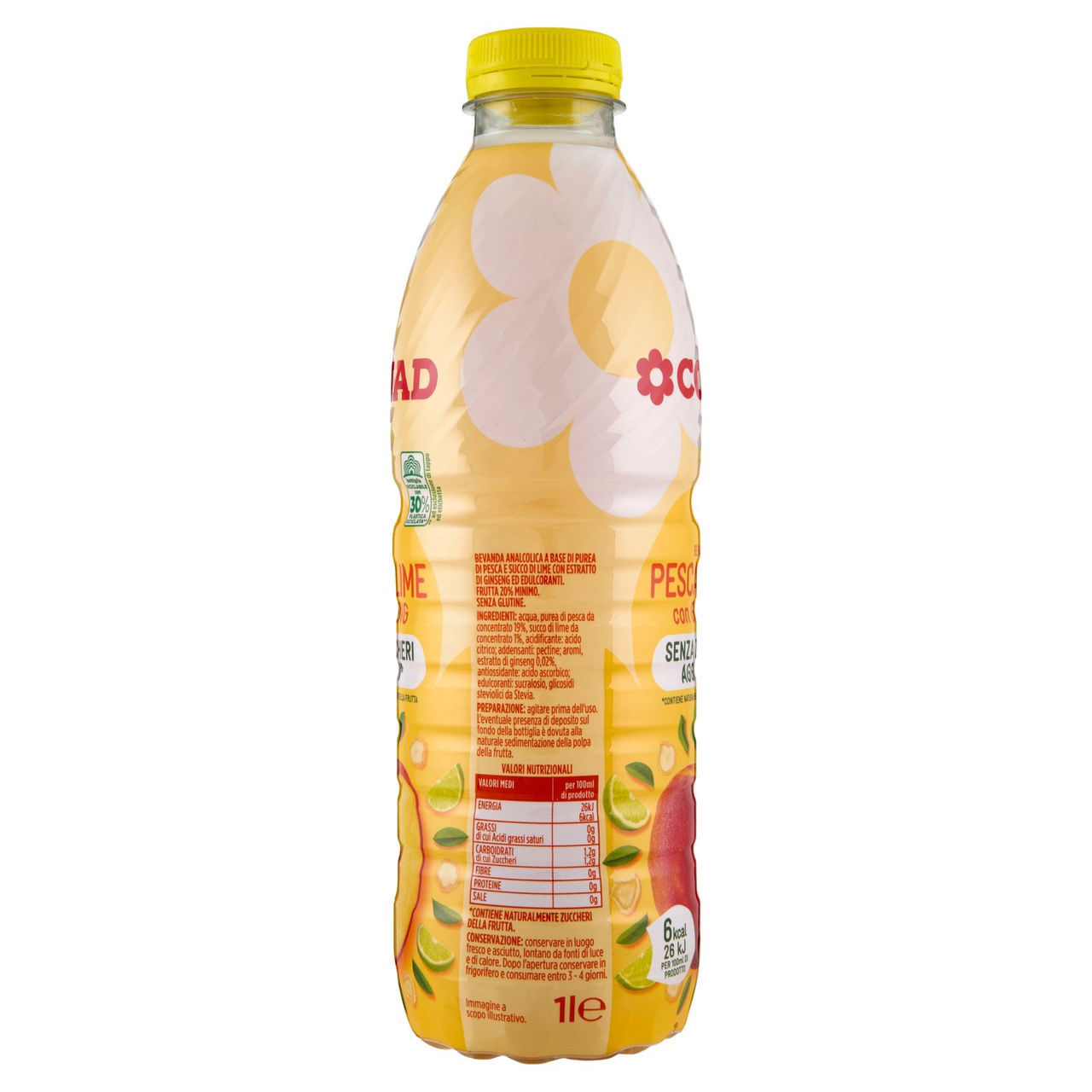 Succo di frutta Pesca Lime Ginseng 1 l Conad