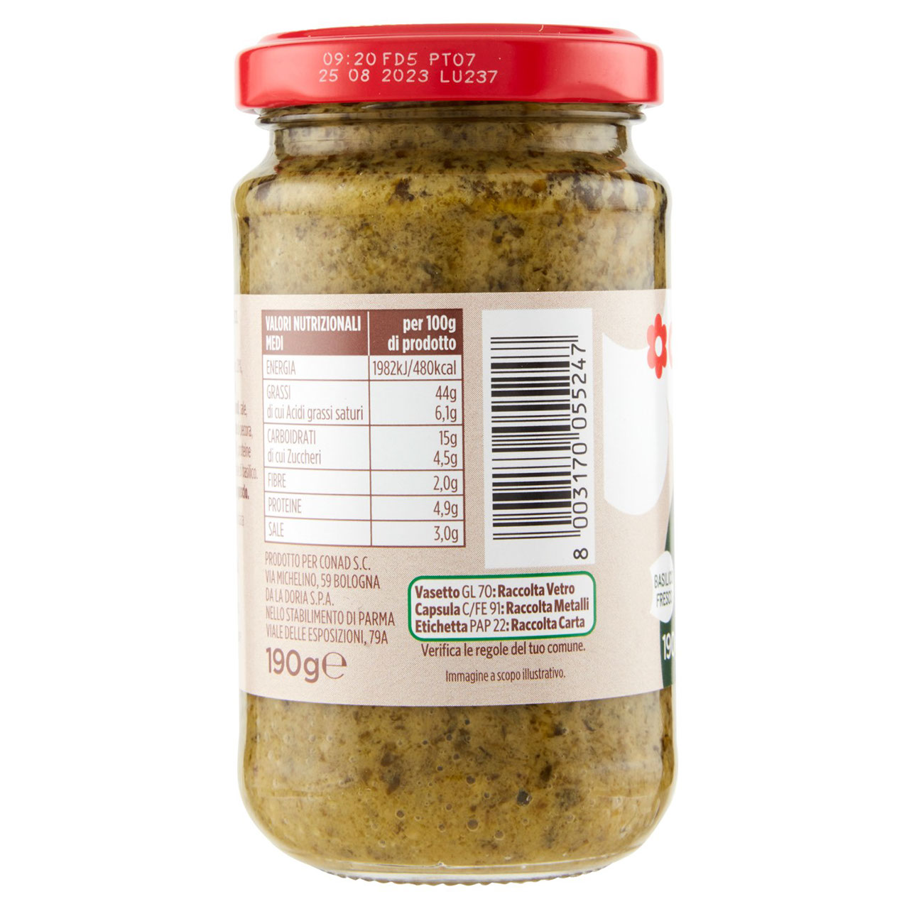 Pesto alla Genovese Senza Aglio 190 g Conad