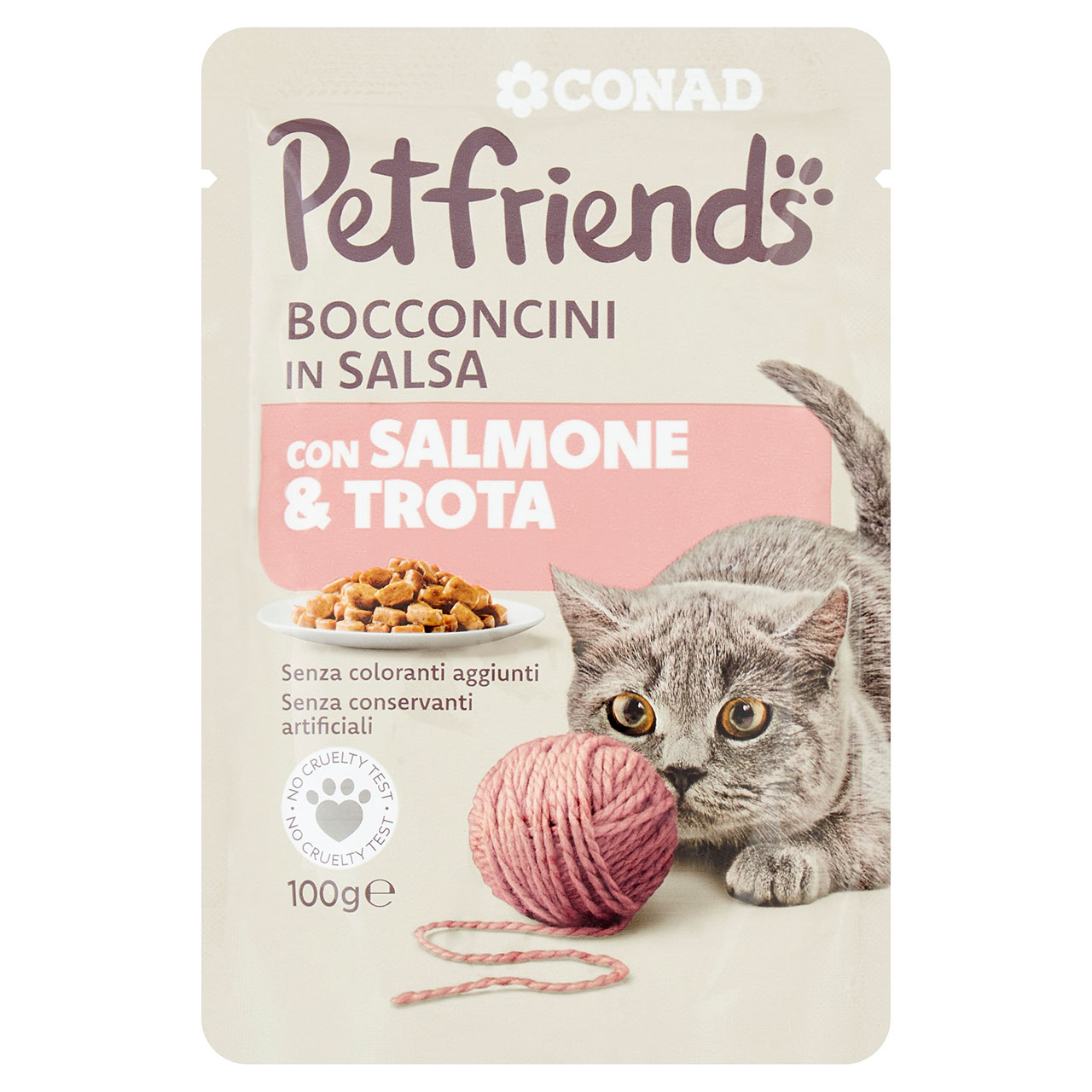 Bocconcini Salmone e Trota 100g Petfriends Conad