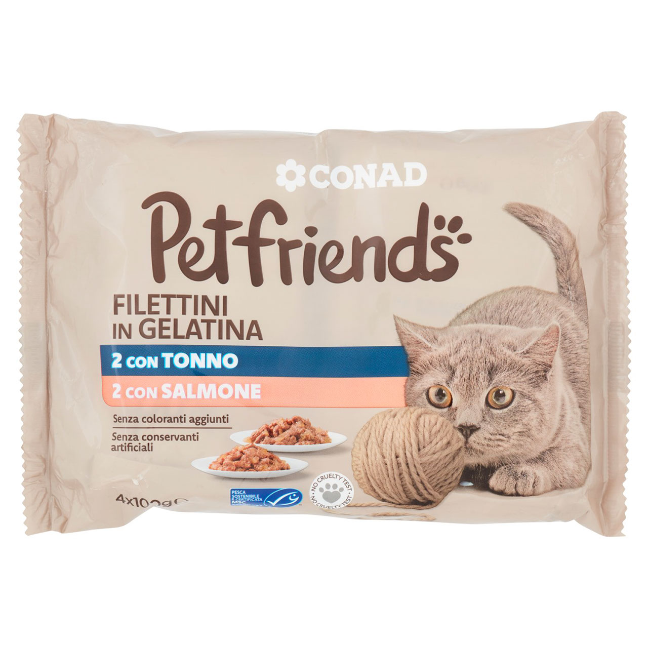 Petfriends Filettini Tonno Salmone 4 x 100 g Conad