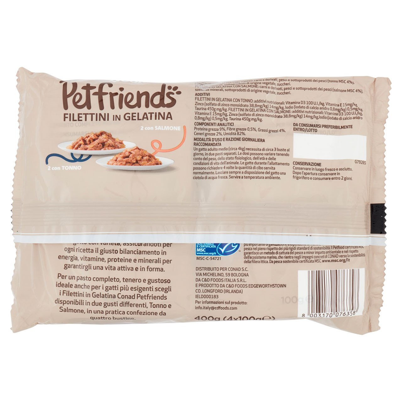 Petfriends Filettini Tonno Salmone 4 x 100 g Conad