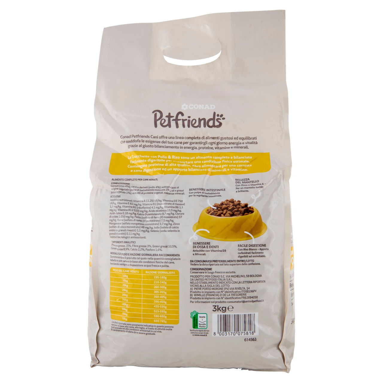 Petfriends Cani Adulti oltre 10 kg Pollo & Riso