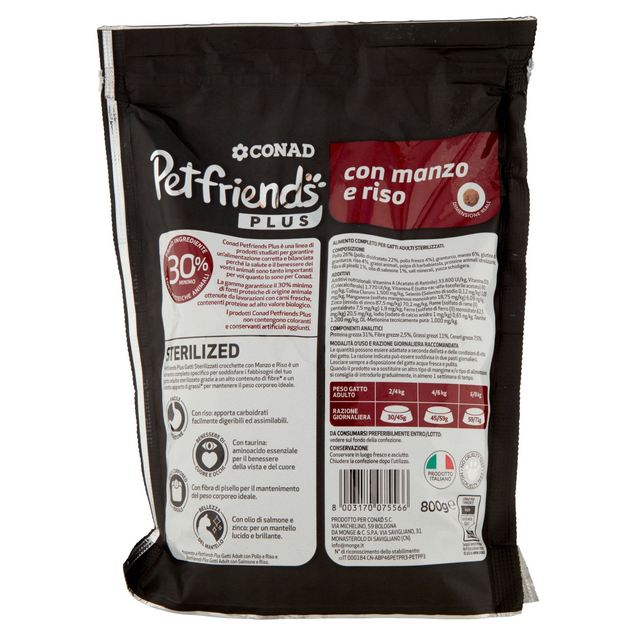 Petfriends Plus Sterilized con manzo e riso