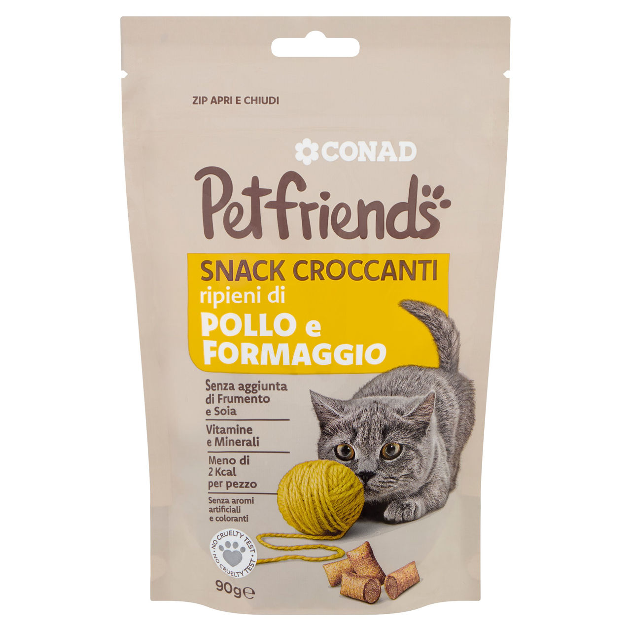CONAD Petfriends Snack Croccanti ripieni di Pollo e Formaggio 90 g