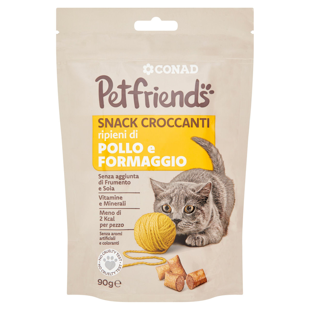 CONAD Petfriends Snack Croccanti ripieni di Pollo e Formaggio 90 g