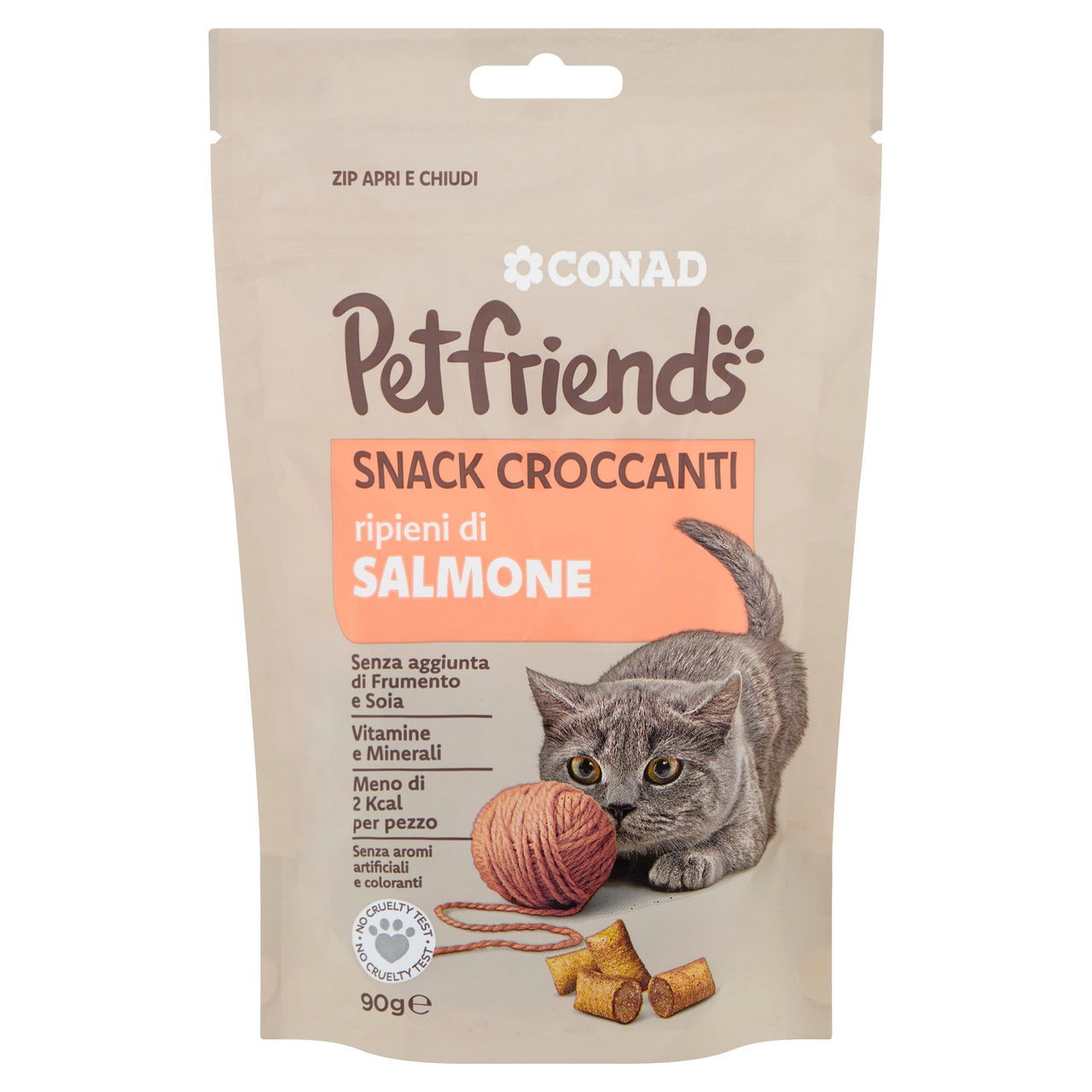 CONAD Petfriends Snack Croccanti ripieni di Salmone 90 g