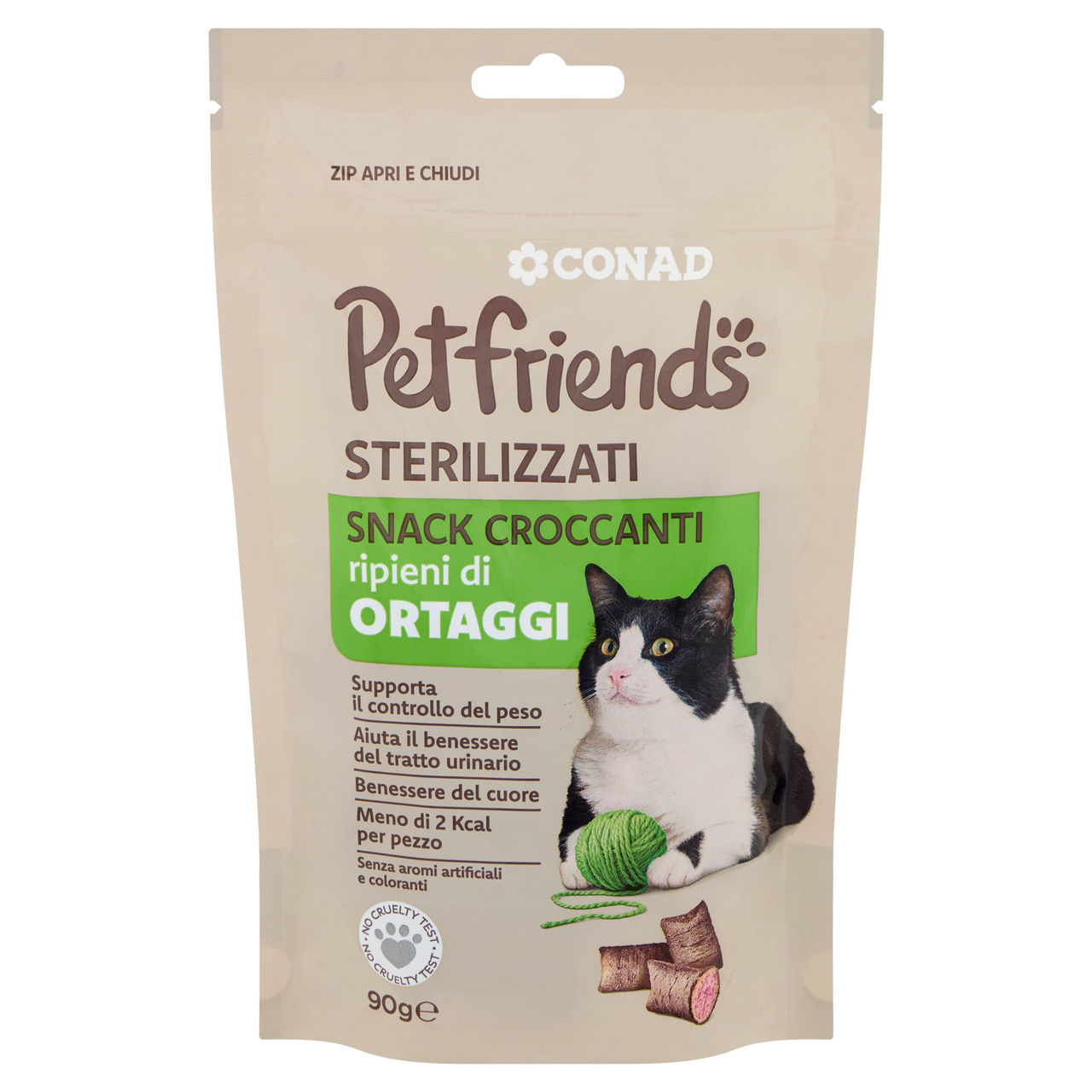 CONAD Petfriends Sterilizzati Snack Croccanti ripieni di Ortaggi 90 g