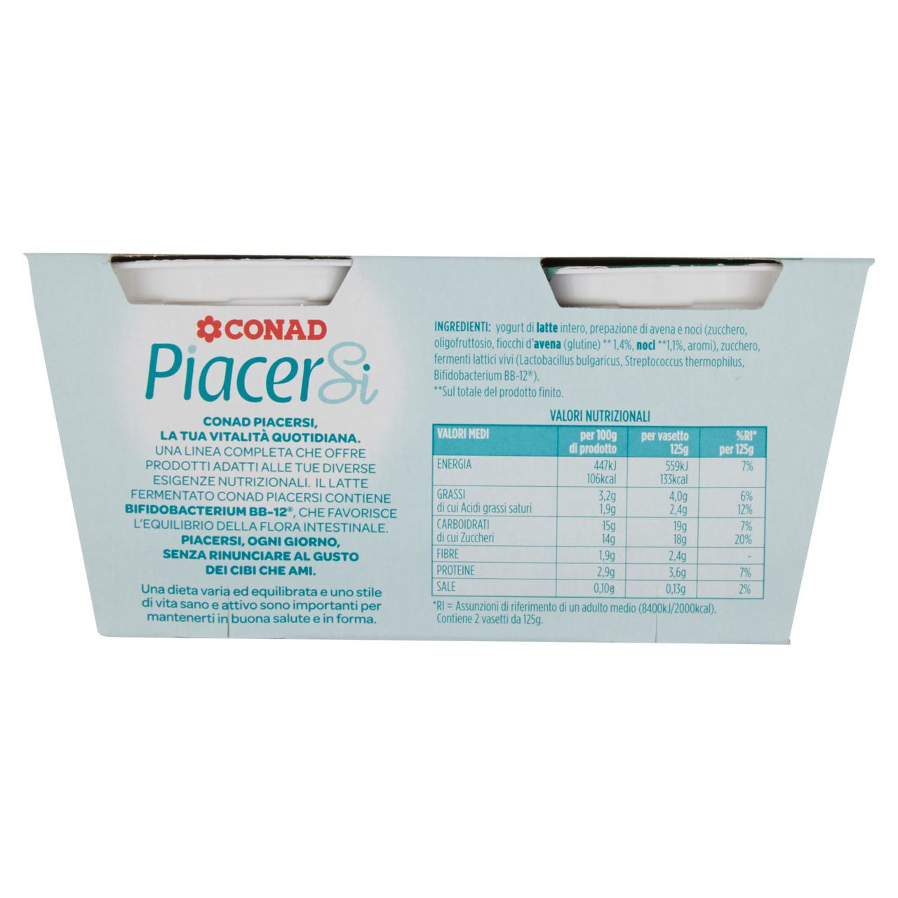 Piacersi Avena e Noci 2x125 g Conad vendita online