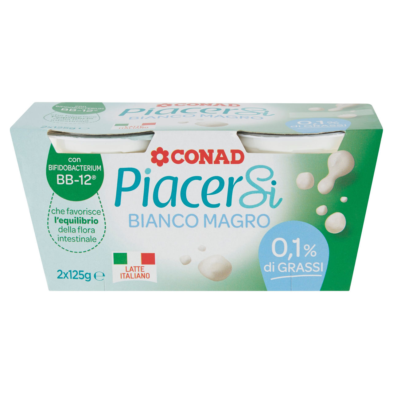 Yogurt Bianco Magro 0,1% di Grassi 2 x 125 g Conad