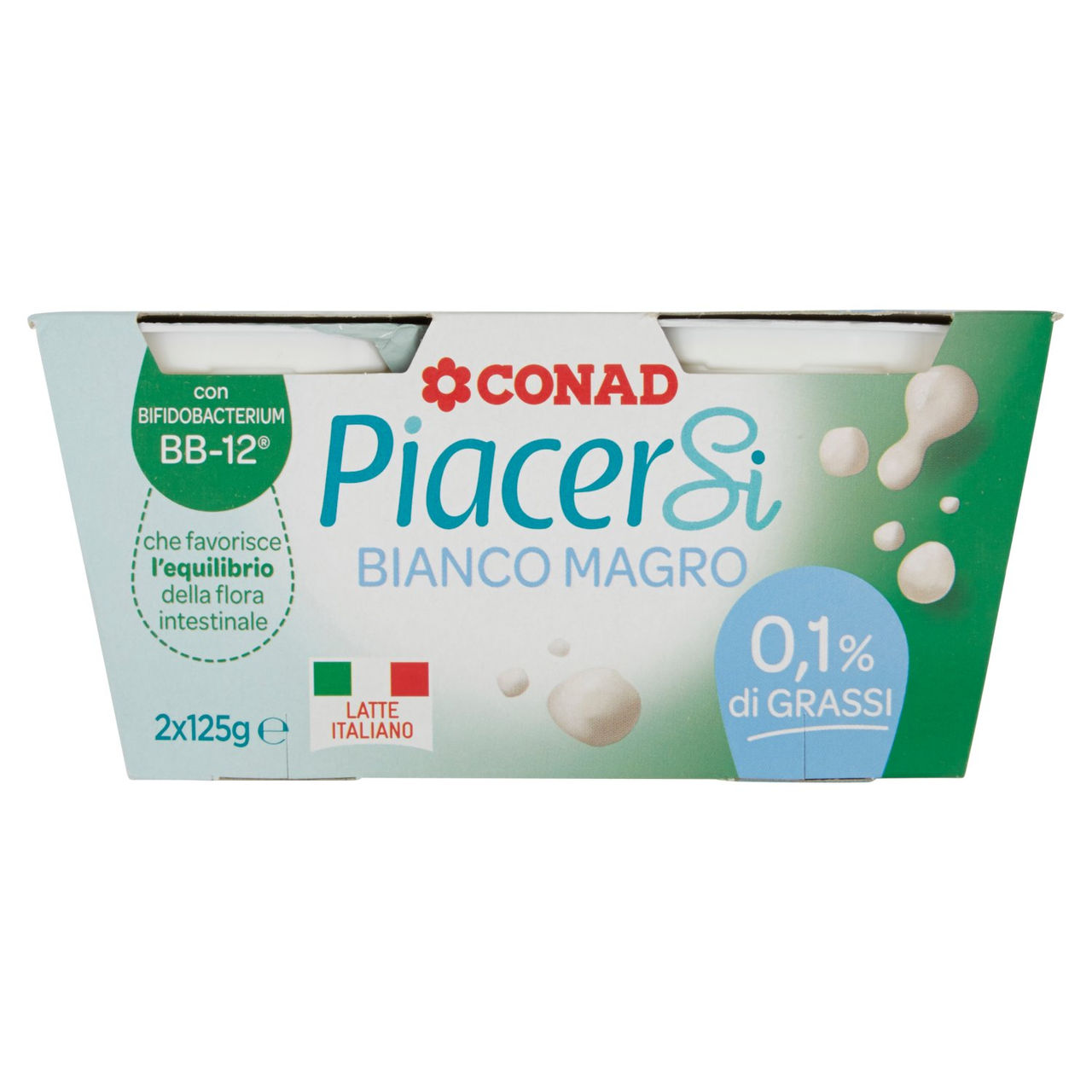 Yogurt Bianco Magro 0,1% di Grassi 2 x 125 g Conad