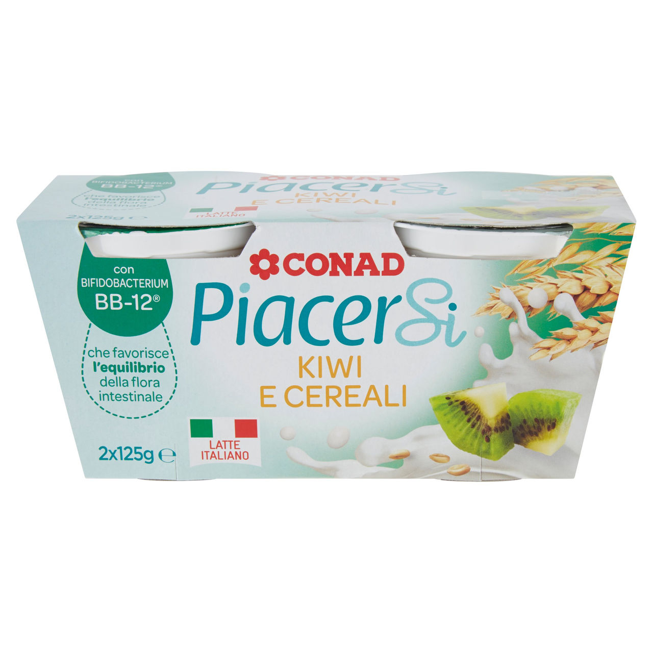 Yogurt Intero Kiwi Cereali 2x125g Piacersi Conad