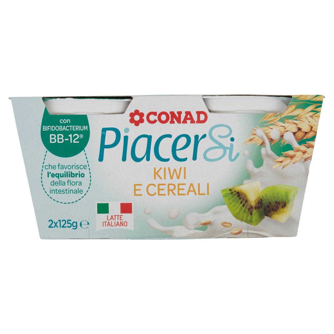 Yogurt Intero Kiwi Cereali 2x125g Piacersi Conad