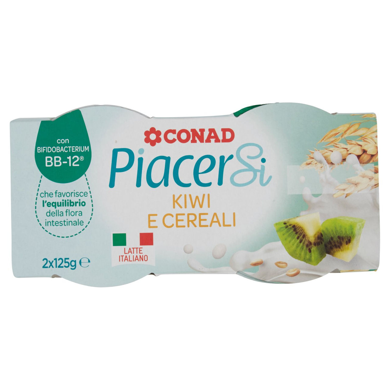 Yogurt Intero Kiwi Cereali 2x125g Piacersi Conad