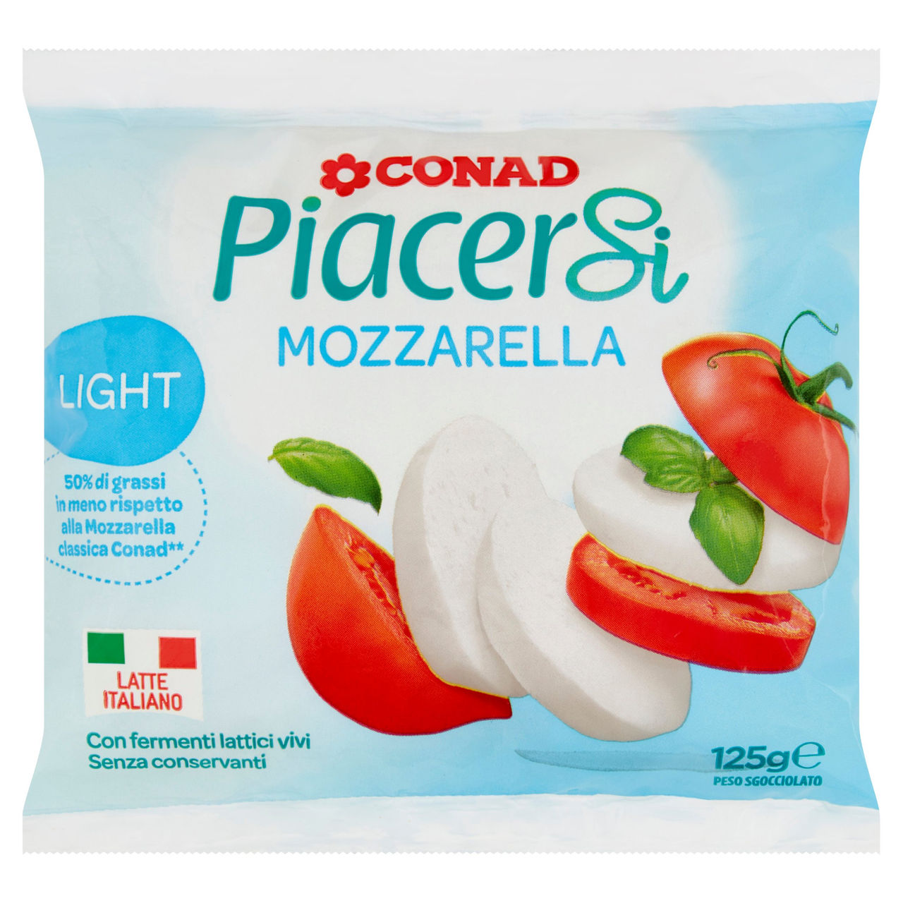 Mozzarella Light 125g Piacersi Conad online