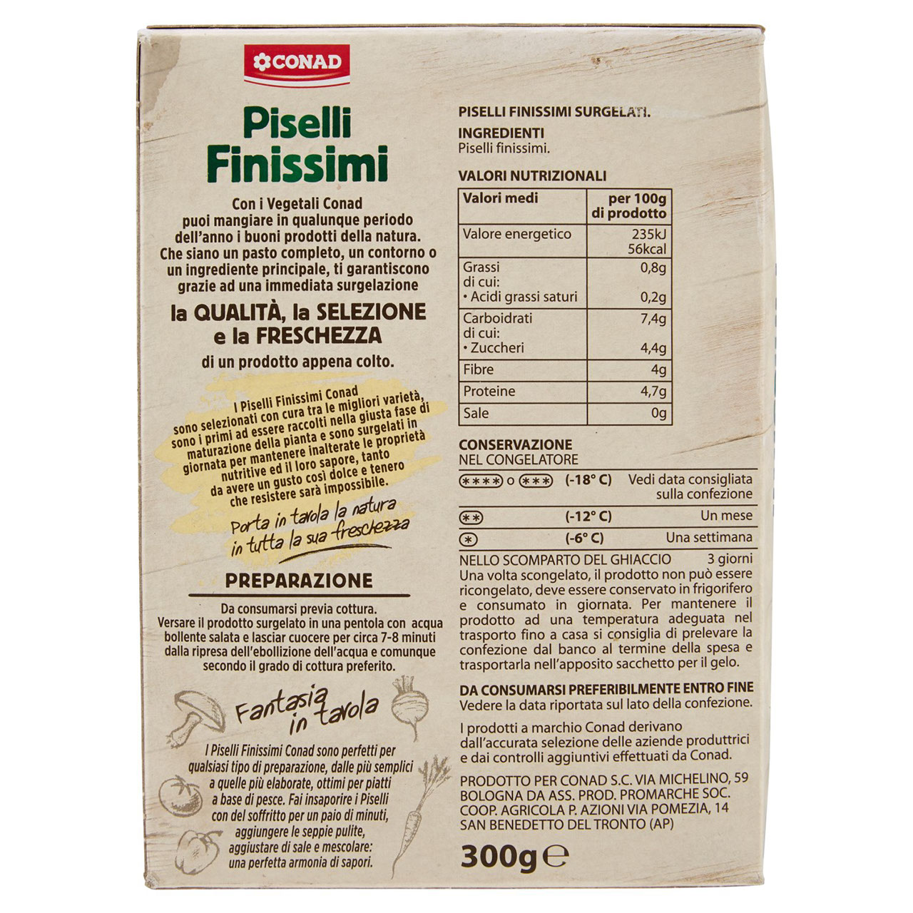 CONAD Piselli Finissimi Surgelati 300 g