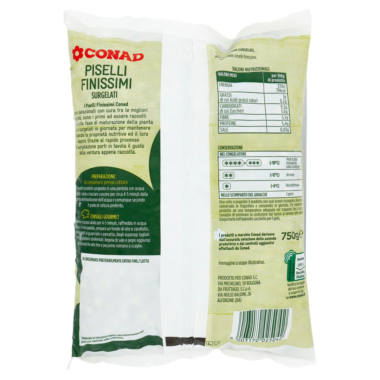 Piselli Finissimi Surgelati 750g Conad online