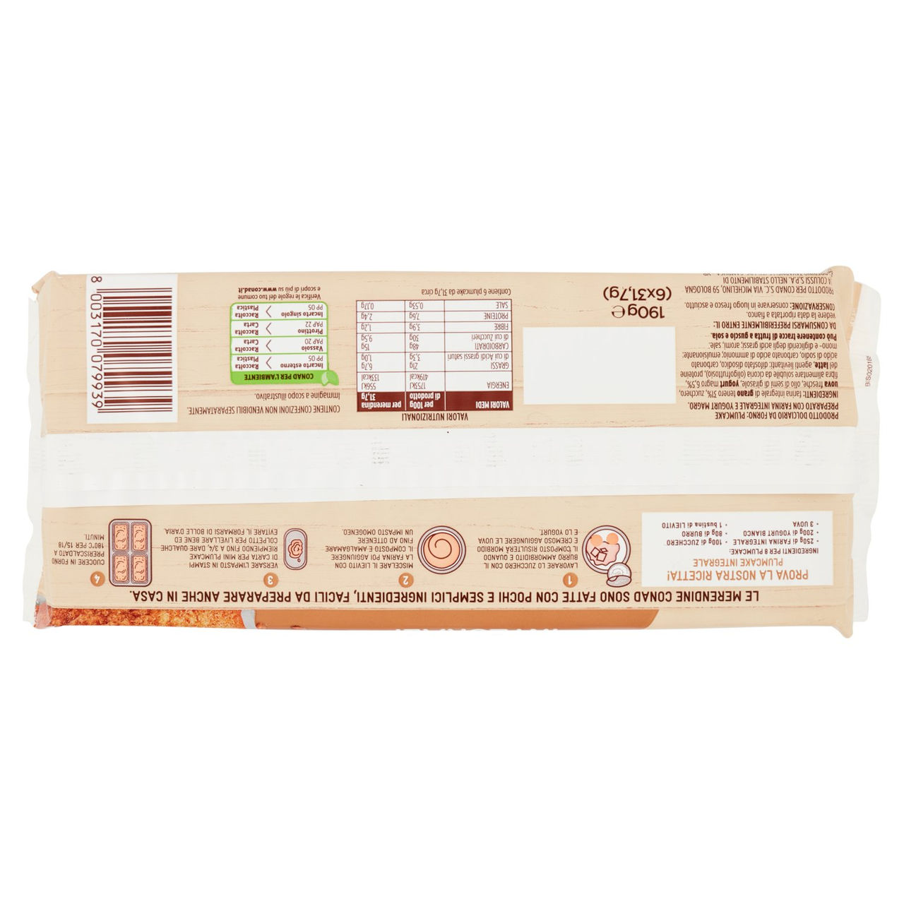 CONAD Plumcake Integrali 6 Pezzi 190 g