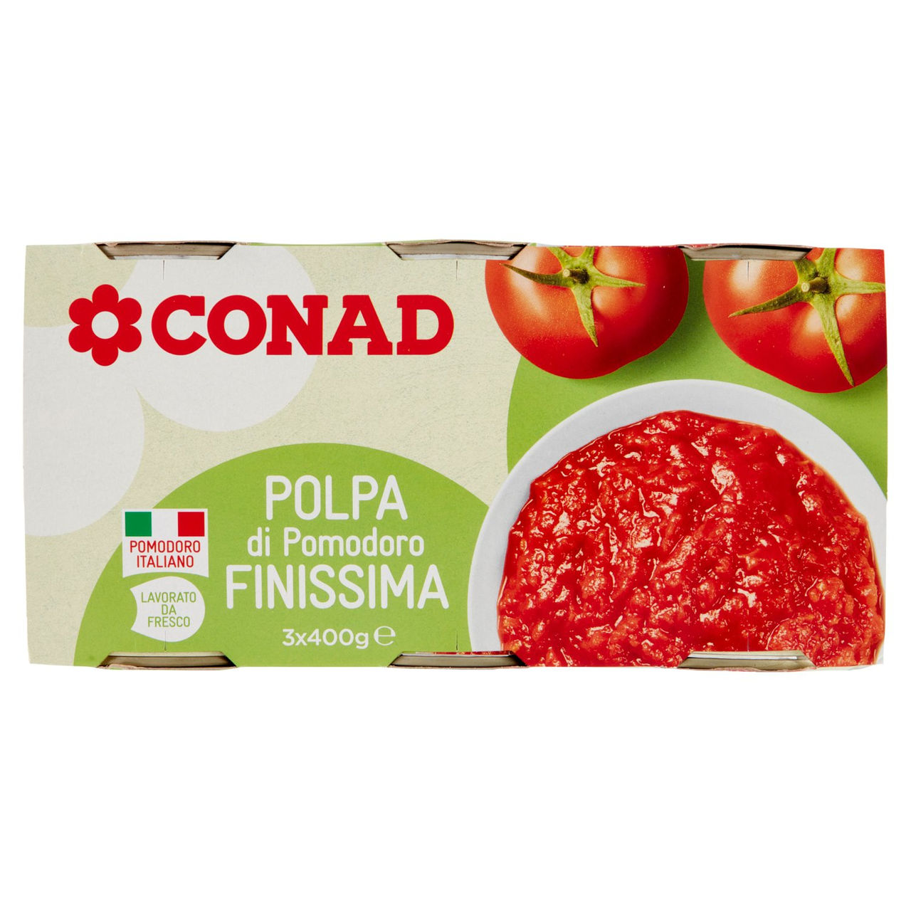 Polpa di pomodoro finissima g 400 x 3 Conad