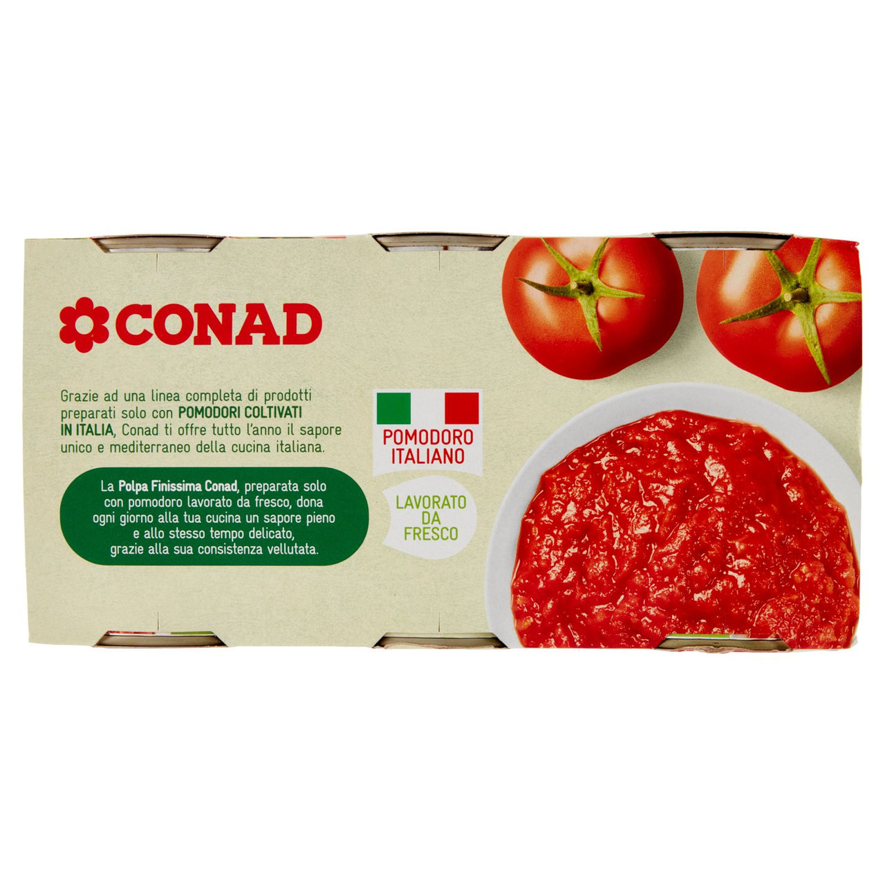 Polpa di pomodoro finissima g 400 x 3 Conad