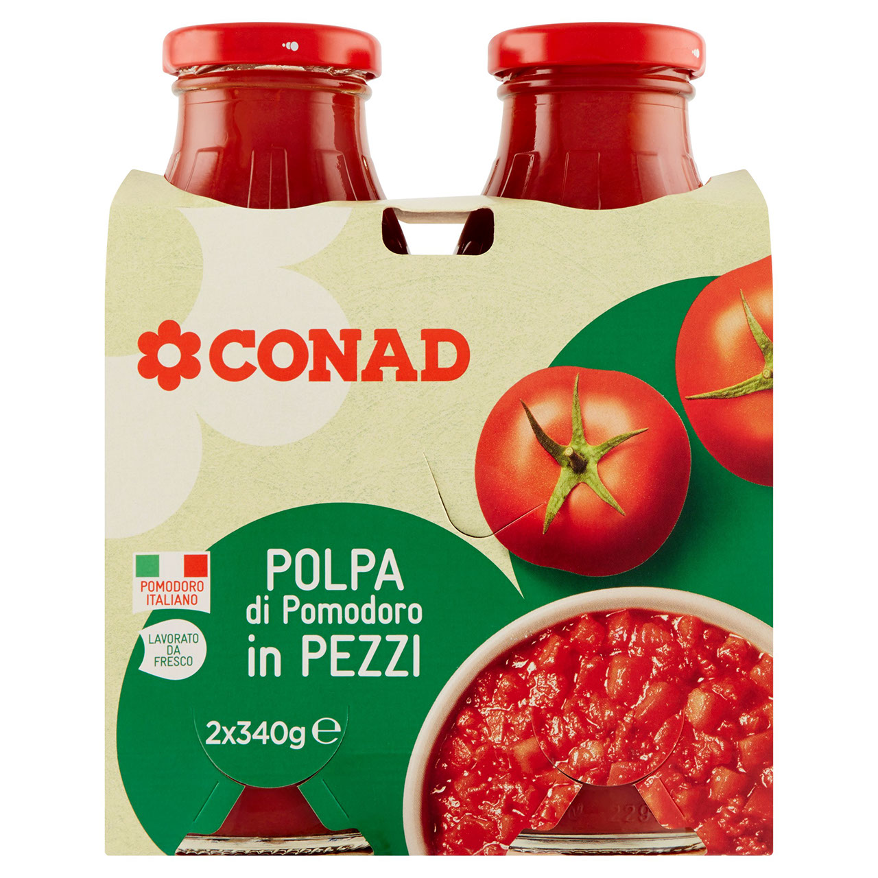 Polpa di Pomodoro in Pezzi 2 x 340 g Conad online