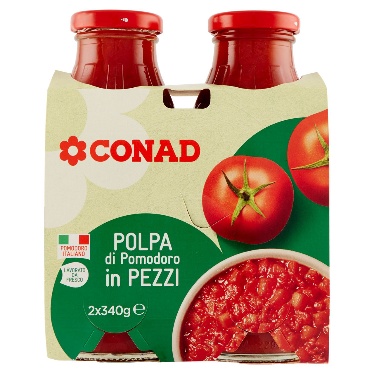 Polpa di Pomodoro in Pezzi 2 x 340 g Conad online