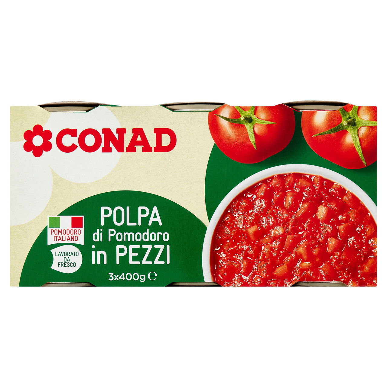 Polpa di Pomodoro in Pezzi 3 x 400 g Conad online