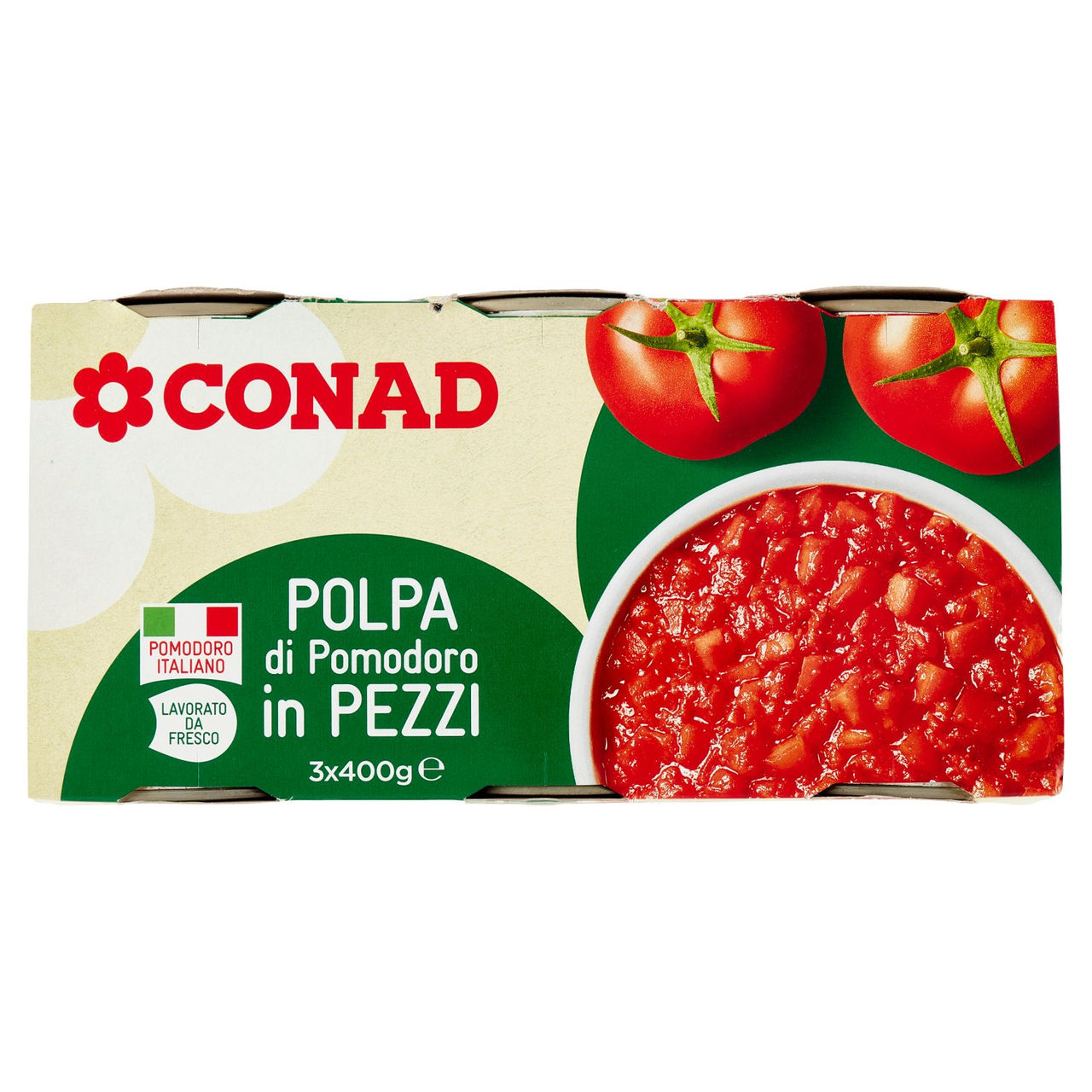 Polpa di Pomodoro in Pezzi 3 x 400 g Conad online