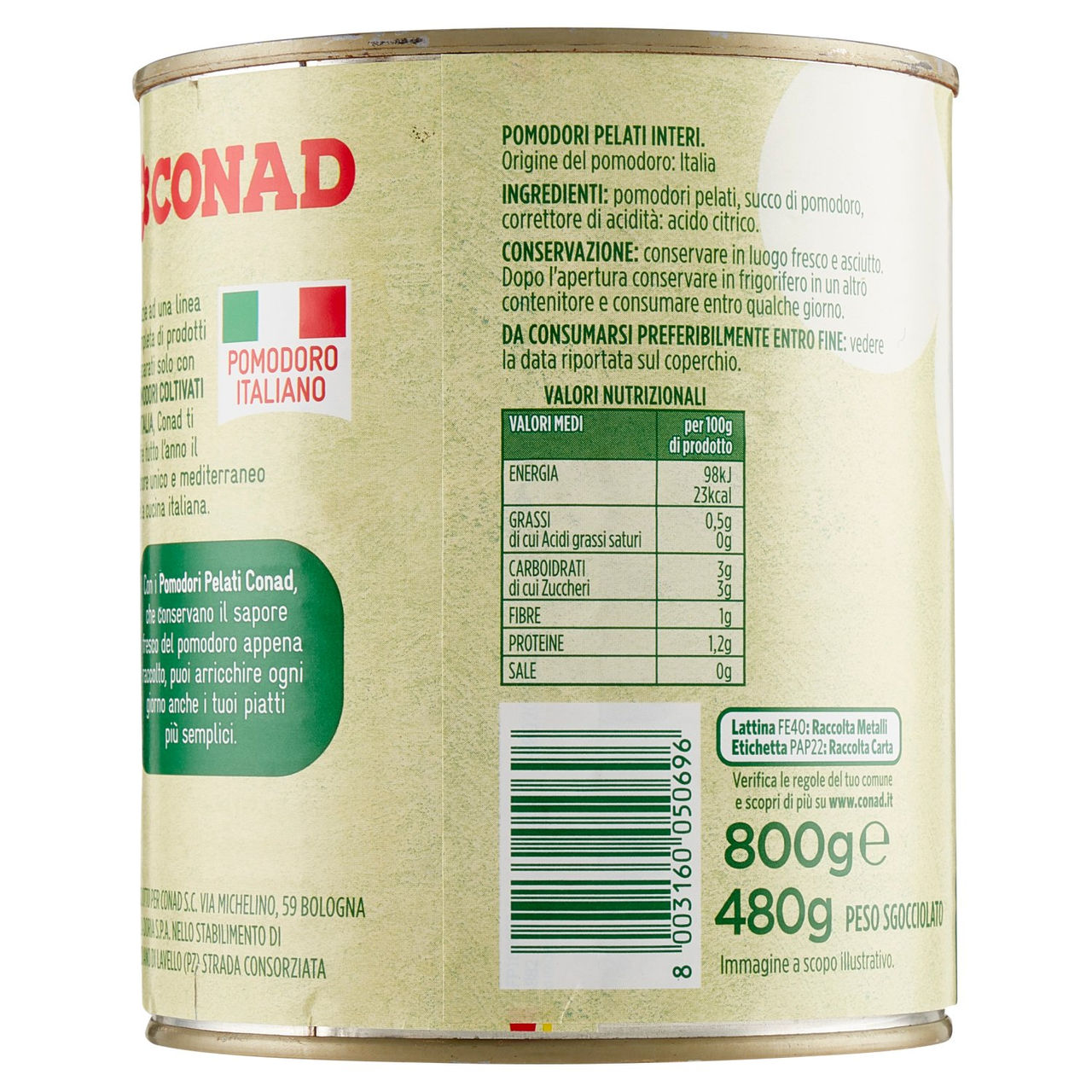 Pomodori Pelati 800 g Conad in vendita online