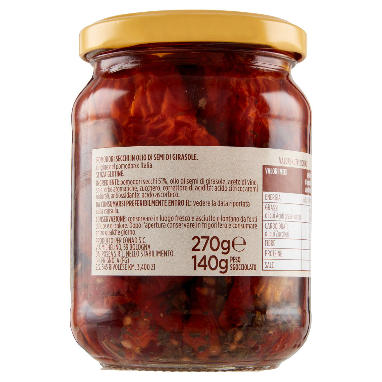 Pomodori Secchi Sottolio 270 g Conad