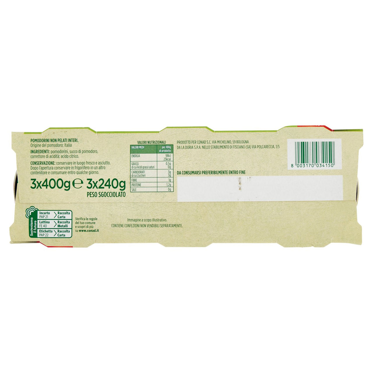 Pomodorini 3 x 400 g Conad in vendita online