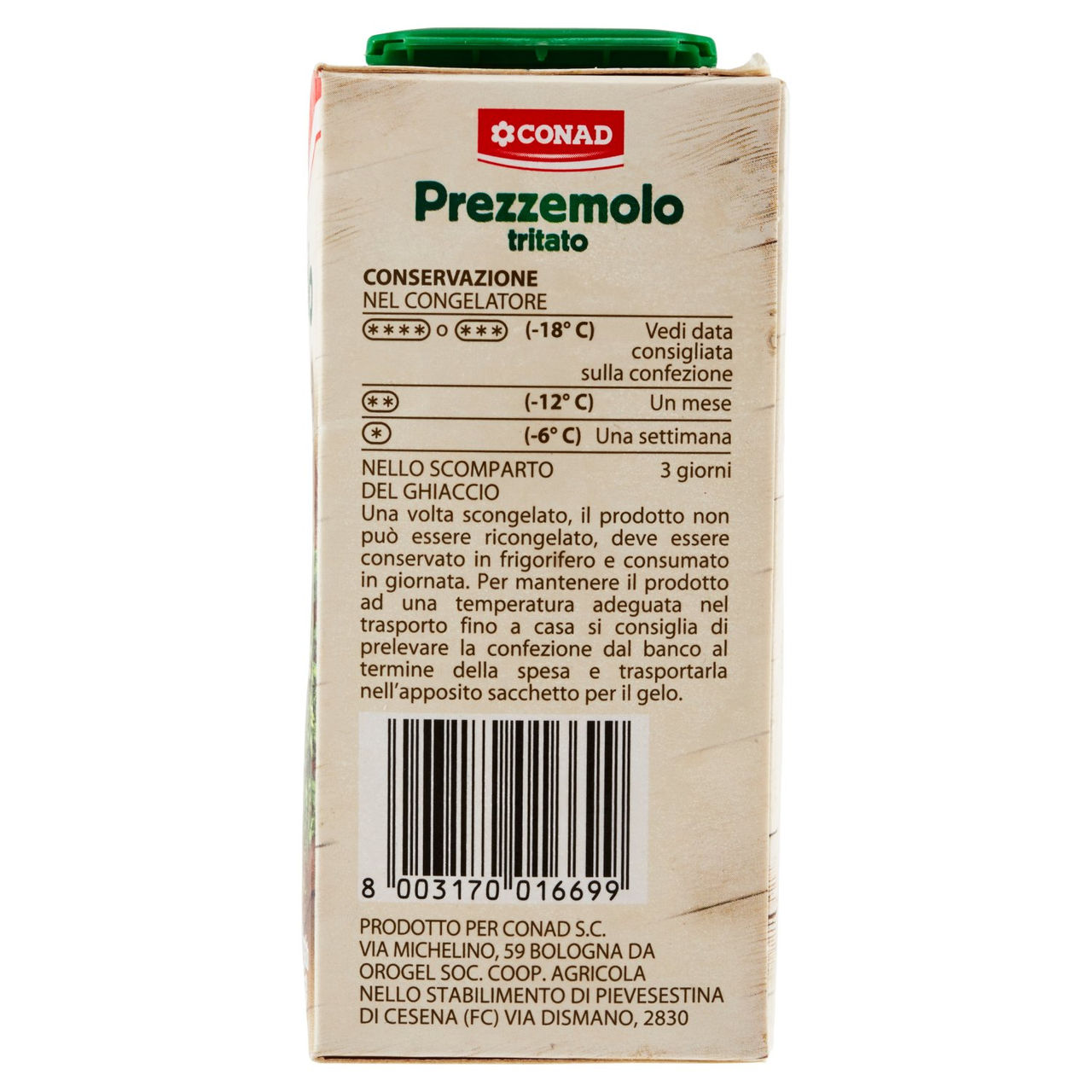 CONAD Prezzemolo tritato Surgelato 75 g