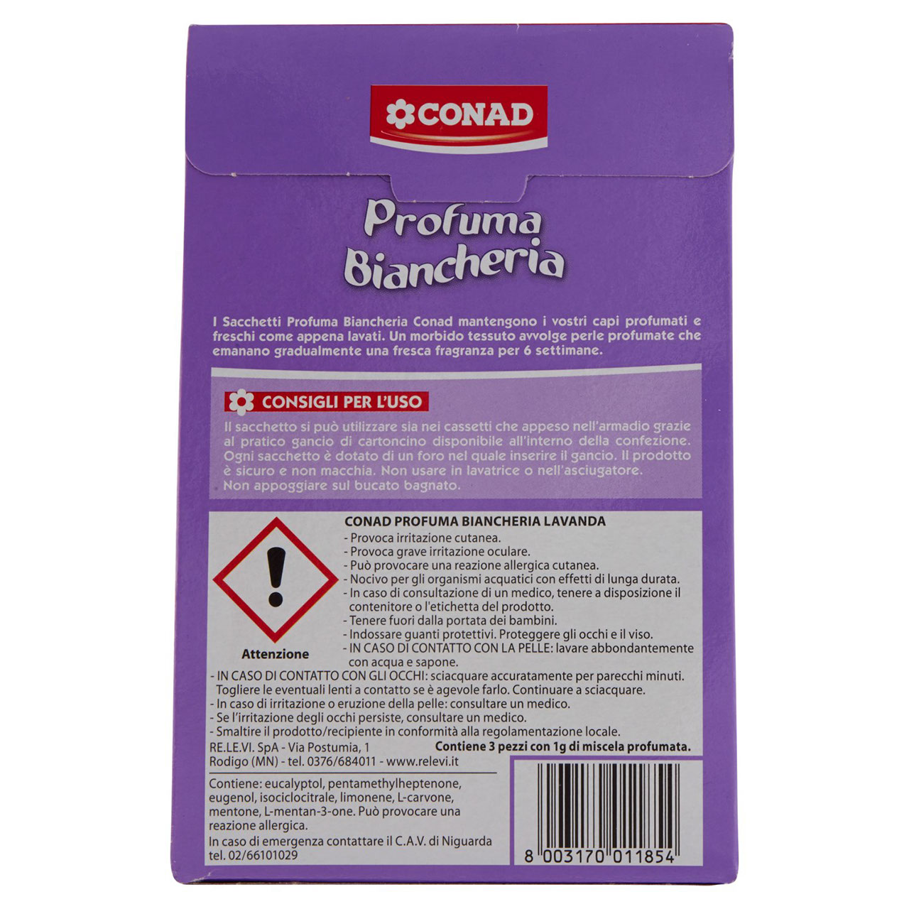 CONAD Profuma Biancheria Lavanda 3 Sacchetti