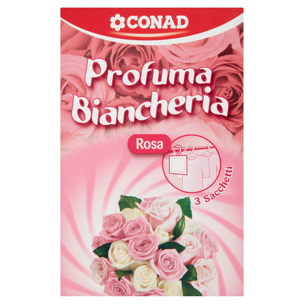 CONAD Profuma Biancheria Rosa 3 Sacchetti