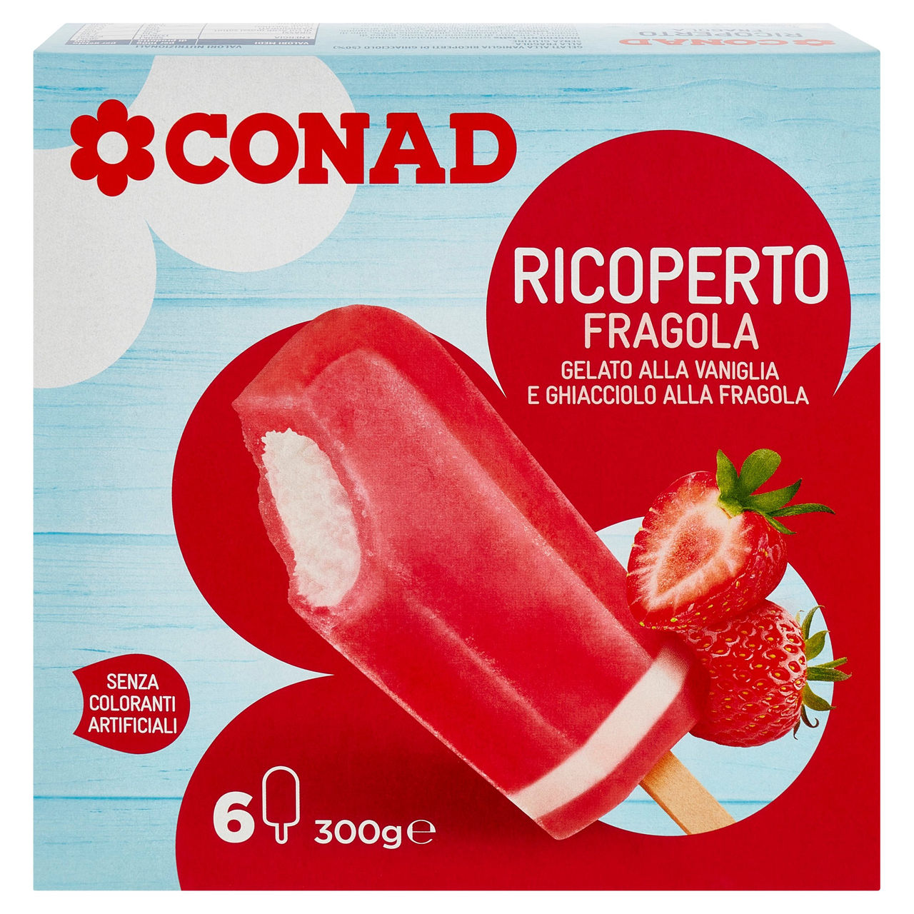 Ricoperto Fragola 6 x 50 g Conad