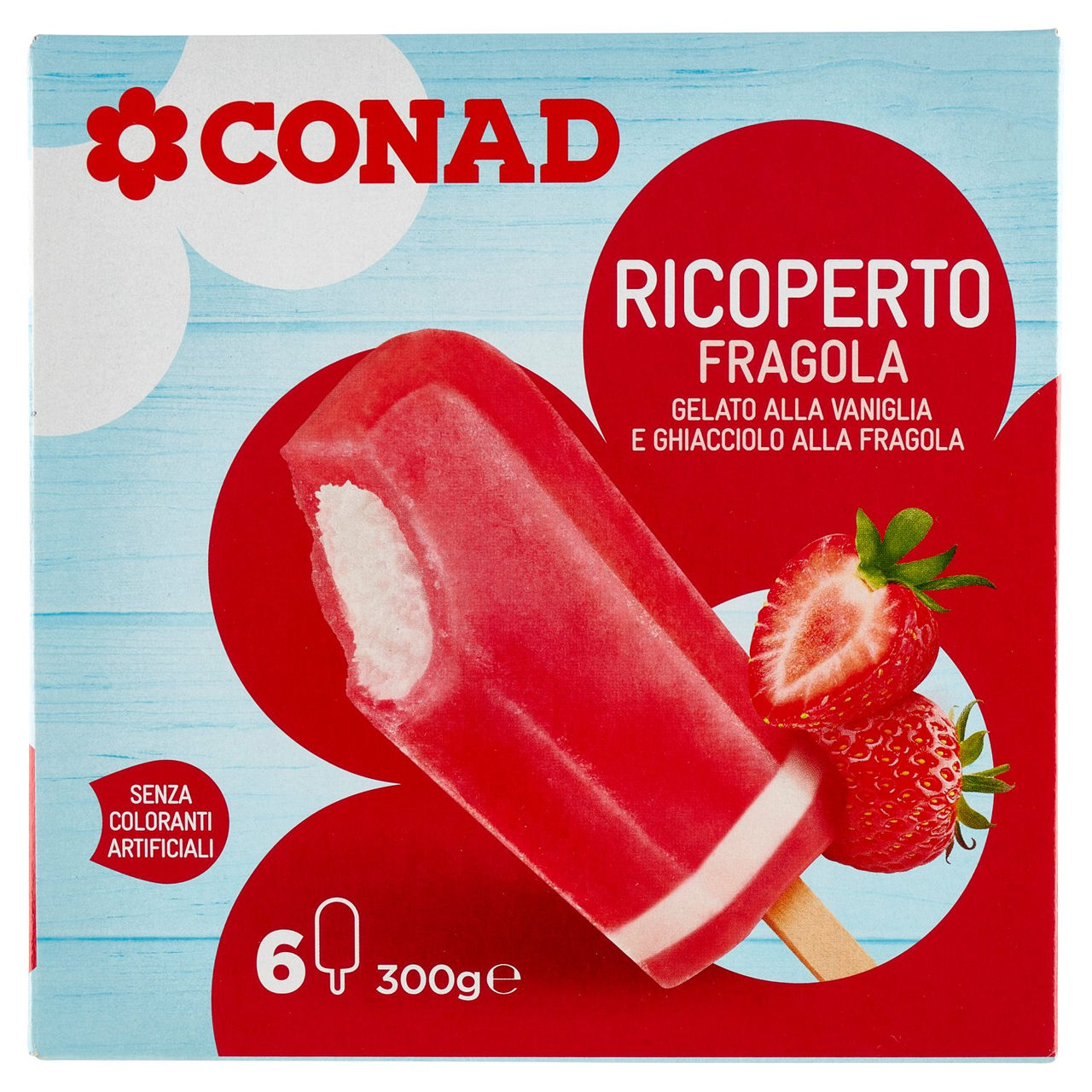 Ricoperto Fragola 6 x 50 g Conad