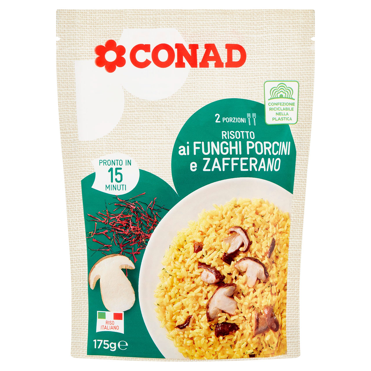 Risotto ai Funghi Porcini e Zafferano 175 g Conad