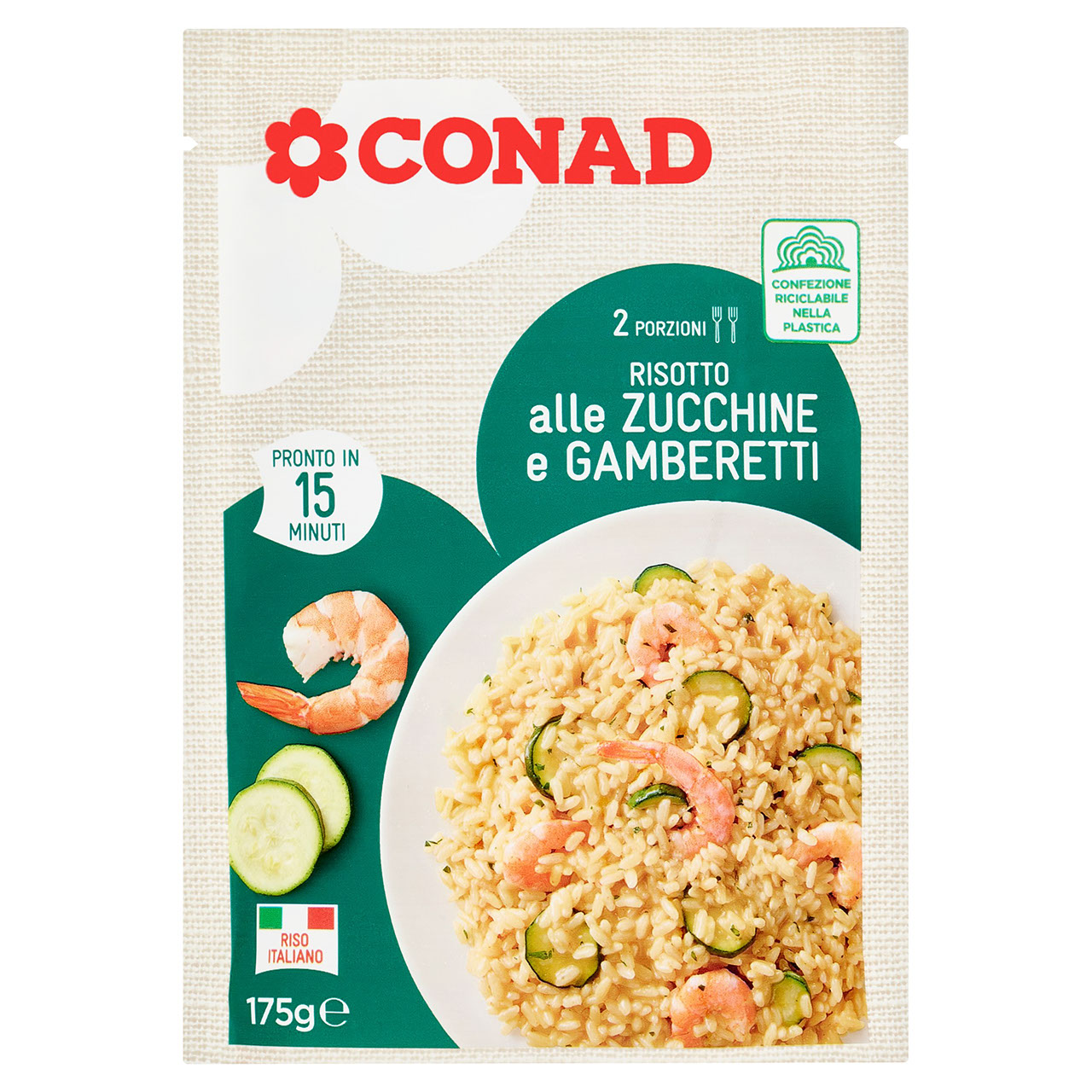 Risotto alle Zucchine e Gamberetti 175 g Conad